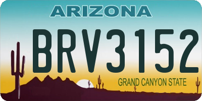 AZ license plate BRV3152