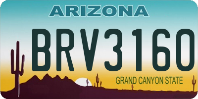 AZ license plate BRV3160