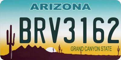 AZ license plate BRV3162