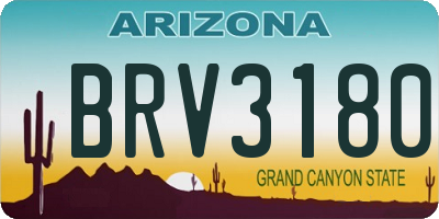 AZ license plate BRV3180