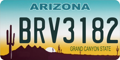 AZ license plate BRV3182