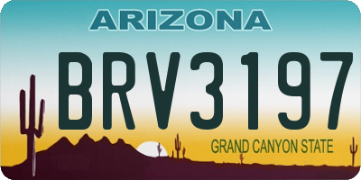 AZ license plate BRV3197