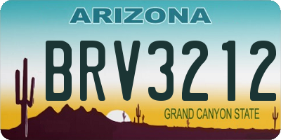 AZ license plate BRV3212