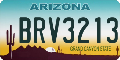 AZ license plate BRV3213