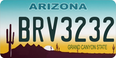 AZ license plate BRV3232
