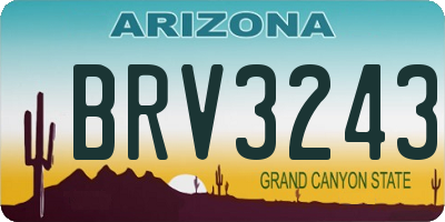 AZ license plate BRV3243