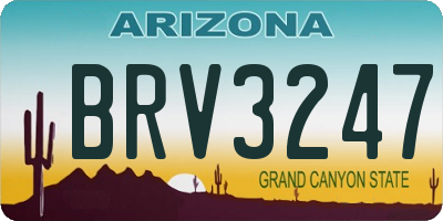 AZ license plate BRV3247