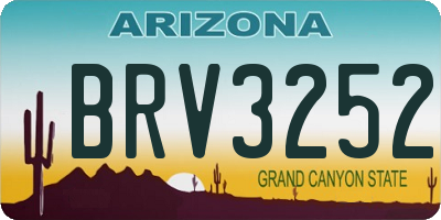 AZ license plate BRV3252