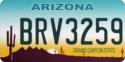 AZ license plate BRV3259