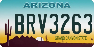 AZ license plate BRV3263