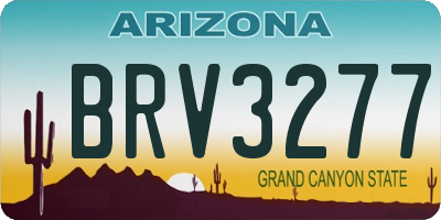 AZ license plate BRV3277