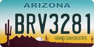 AZ license plate BRV3281