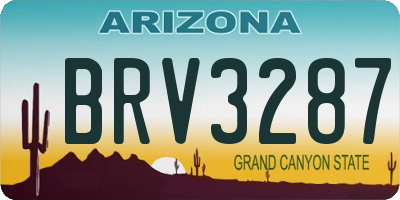 AZ license plate BRV3287