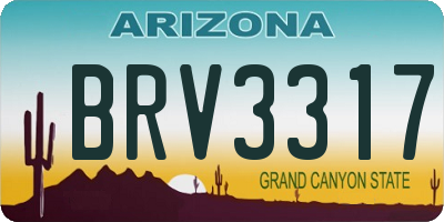 AZ license plate BRV3317
