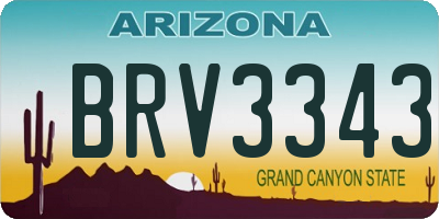 AZ license plate BRV3343