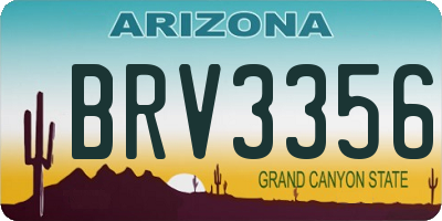 AZ license plate BRV3356