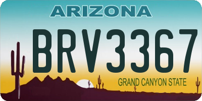 AZ license plate BRV3367