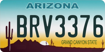 AZ license plate BRV3376