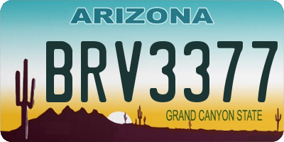 AZ license plate BRV3377