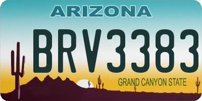 AZ license plate BRV3383