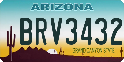 AZ license plate BRV3432