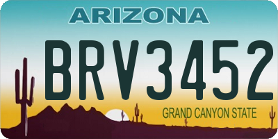 AZ license plate BRV3452
