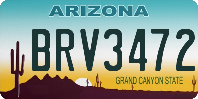 AZ license plate BRV3472