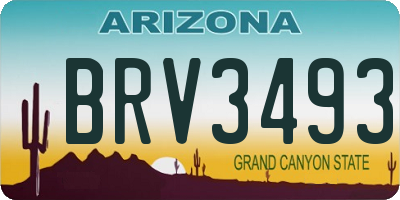 AZ license plate BRV3493