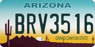 AZ license plate BRV3516