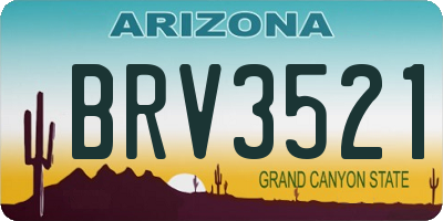 AZ license plate BRV3521