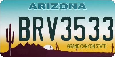 AZ license plate BRV3533