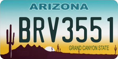 AZ license plate BRV3551