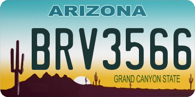 AZ license plate BRV3566