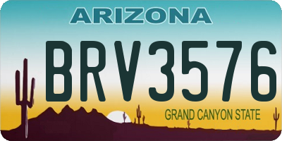 AZ license plate BRV3576