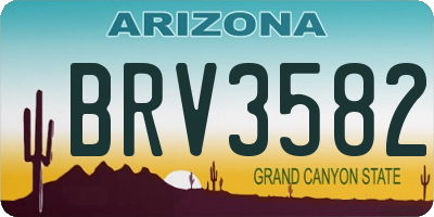 AZ license plate BRV3582