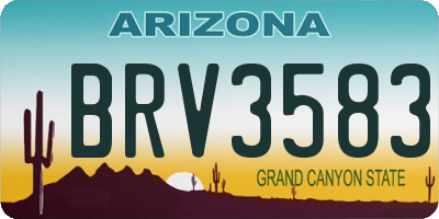 AZ license plate BRV3583