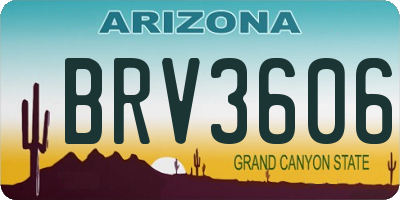 AZ license plate BRV3606