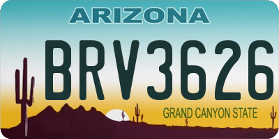 AZ license plate BRV3626