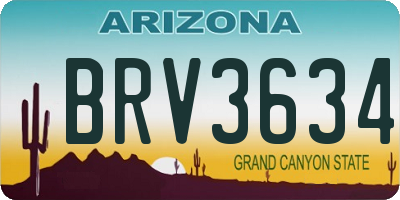 AZ license plate BRV3634