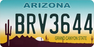 AZ license plate BRV3644