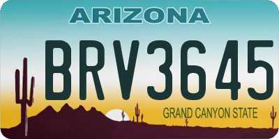 AZ license plate BRV3645