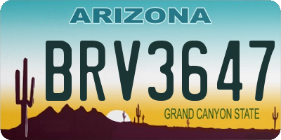 AZ license plate BRV3647