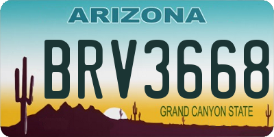AZ license plate BRV3668