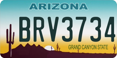 AZ license plate BRV3734