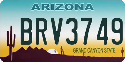 AZ license plate BRV3749