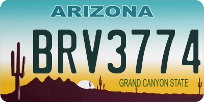 AZ license plate BRV3774