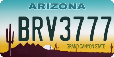 AZ license plate BRV3777