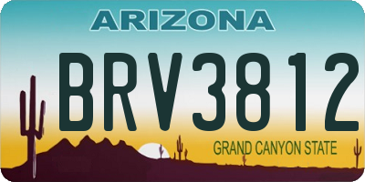 AZ license plate BRV3812