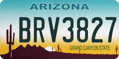 AZ license plate BRV3827
