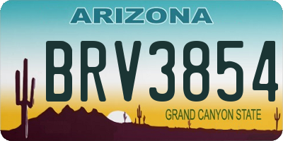 AZ license plate BRV3854
